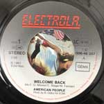 American People  Welcome Back  (7", Single)