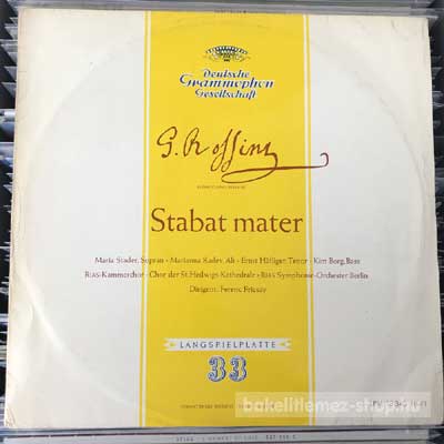 Rossini - Stabat Mater  LP, Mono (vinyl) bakelit lemez