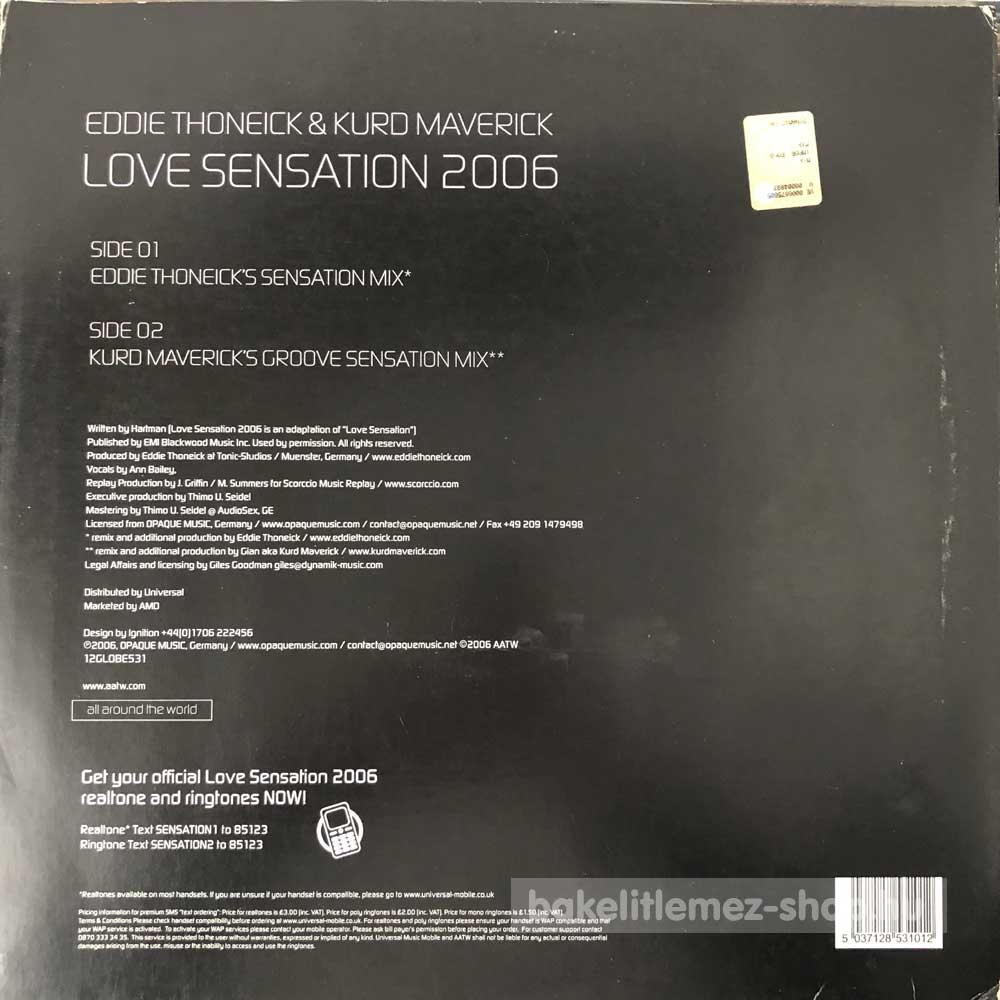 Eddie Thoneick & Kurd Maverick  Love Sensation 2006  (12")