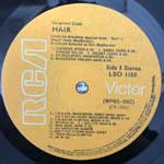 Various Hair (The Original Broadway Cast Recording) LP Various Hair (The Original Broadway Cast Recording) LP