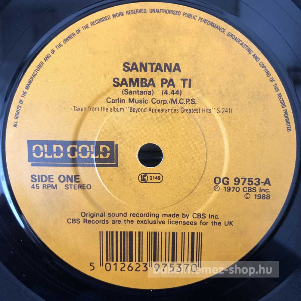 Santana Samba Pa Ti (7") (vinyl) bakelit lemez Santana - Samba Pa Ti (7") (vinyl) bakelit lemez