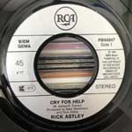 Rick Astley  Cry For Help  (7", Single)