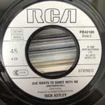 Rick Astley  She Wants To Dance With Me  (7", Single)