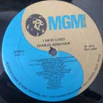 Charles Aznavour  I Have Lived  (LP, Album)