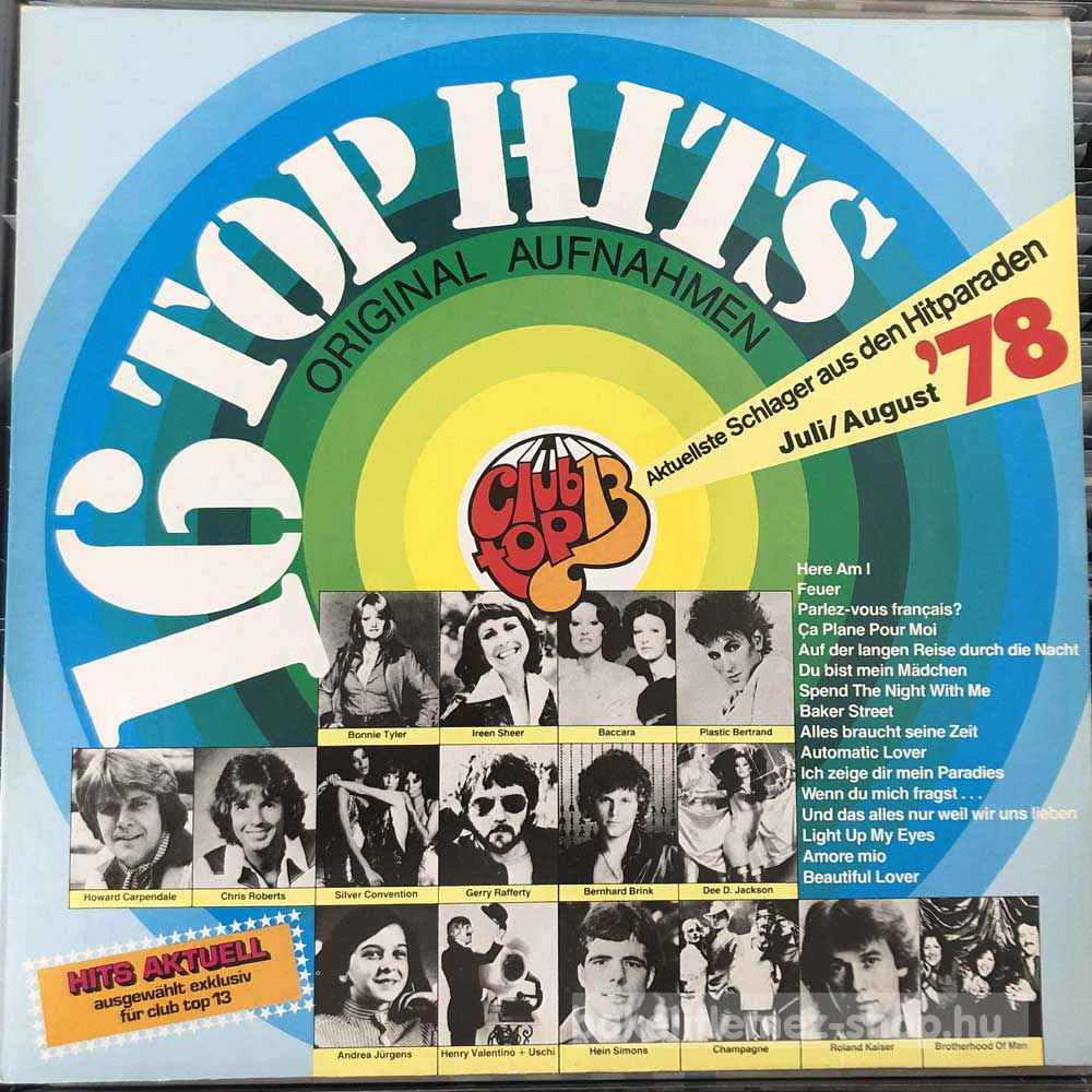 Various - 16 Top Hits - Hitparaden Juli - August 78