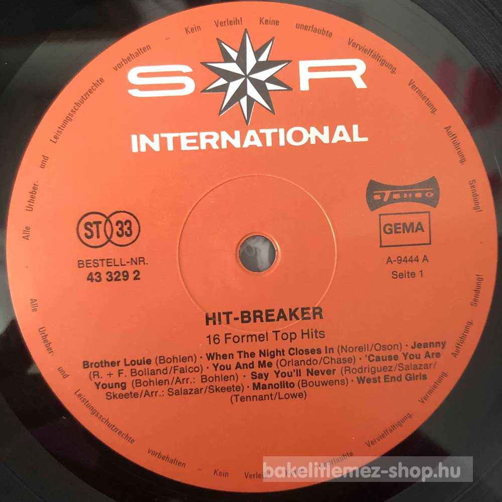 Various Hitbreaker - 16 Formel Top Hits DE - Bakelit Lemez Shop